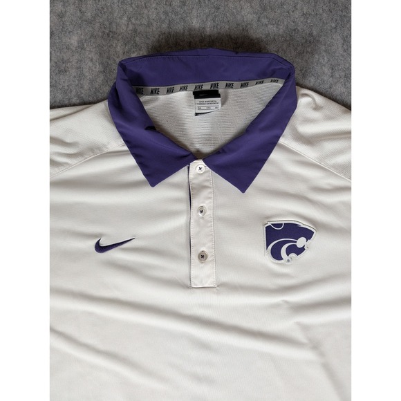 Nike Kansas State Wildcats NCAA Polo Shirt Mens 3XL Purple White Golf - Picture 1 of 13